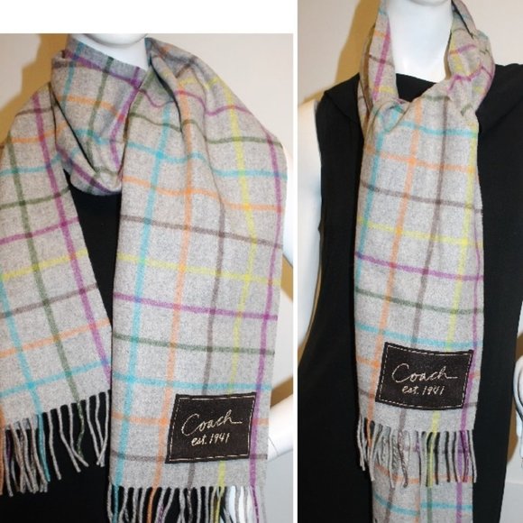 Coach Accessories - New COACH Tattersall Versatile Fringe Scarf